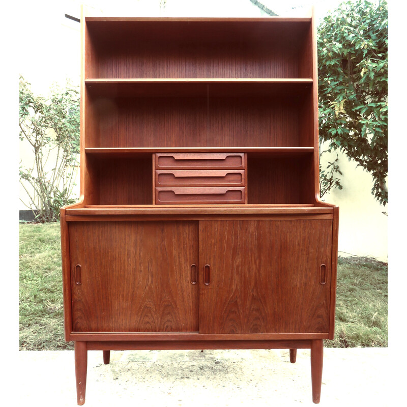 Vintage solid teak secretary desk by The Larsen brothers, Denmark 1960