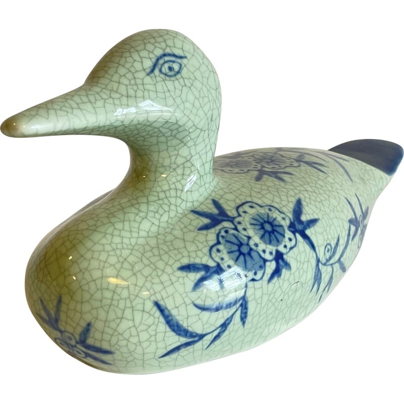 Vintage cracked ceramic duck