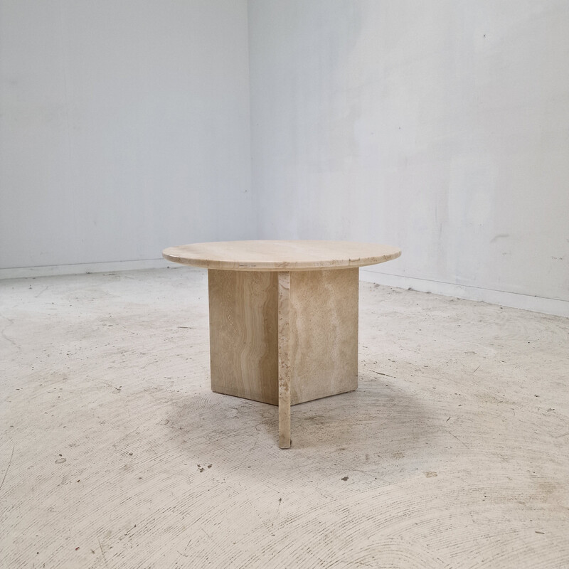 Vintage travertine coffee table, Italy 1980