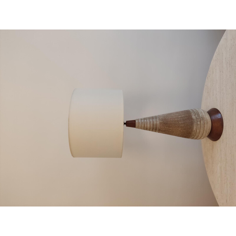 Lampe vintage en céramique et bois, Danemark