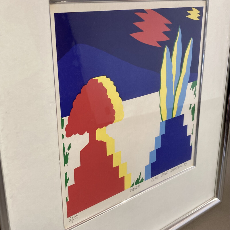 Pair of vintage lithographs by Bent Karl Jakobsen, 1989