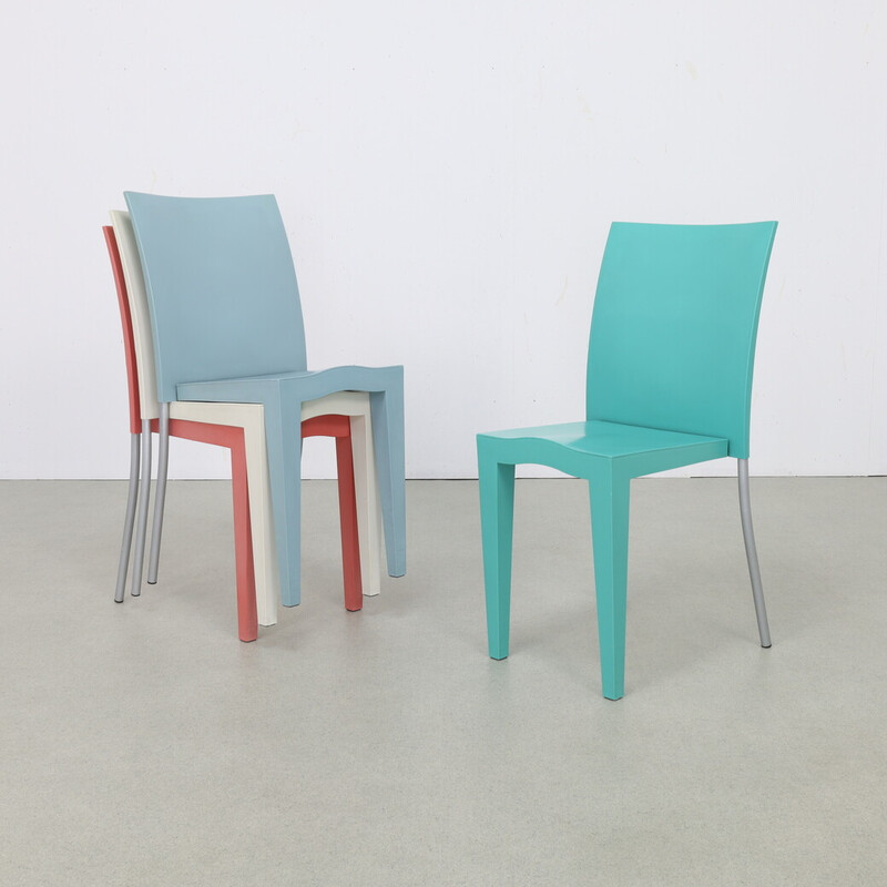 Set of 4 vintage "Miss Global" dining chairs by Philippe Starck for Kartell, 1990