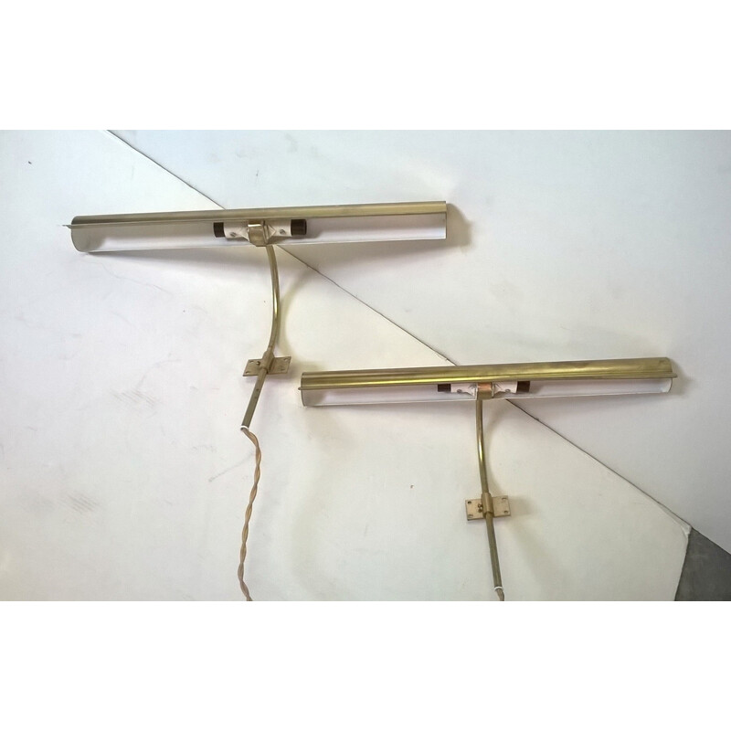 Set of two brass wall lights - 1960s