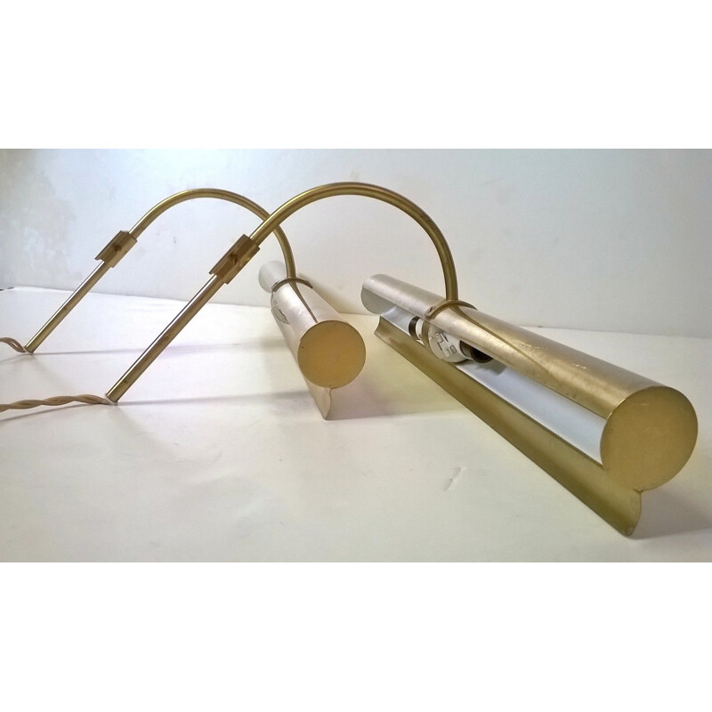 Set of two brass wall lights - 1960s