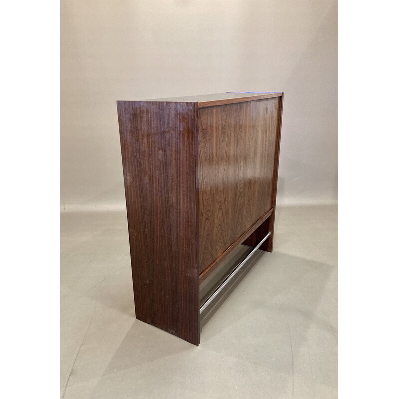 Vintage rosewood and chrome bar by Poul Heltborg, 1960