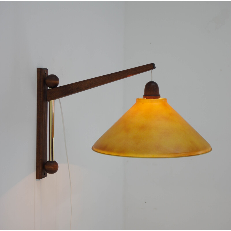 Vintage adjustable plastic wall lamp, Czechoslovakia 1980