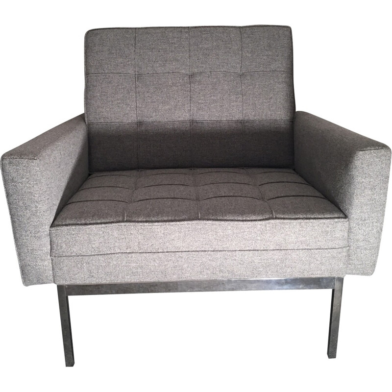 Grey model 65A armchair and its ottoman by Florence Knoll - 1960s
