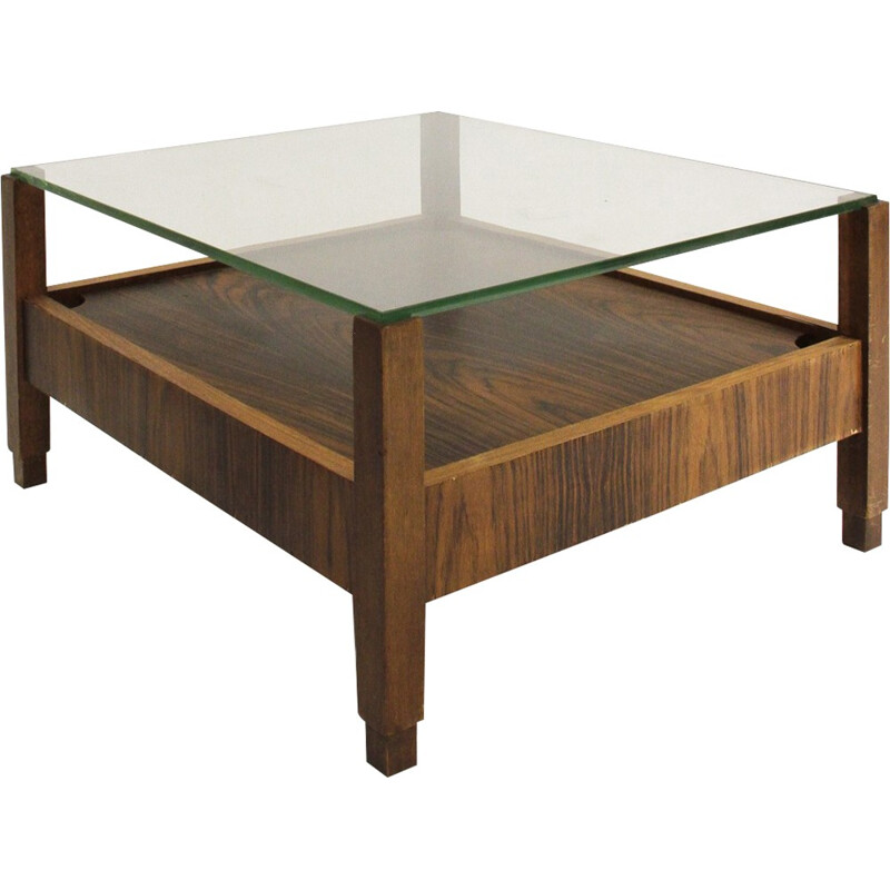Italian coffee table with glass top - 1960s