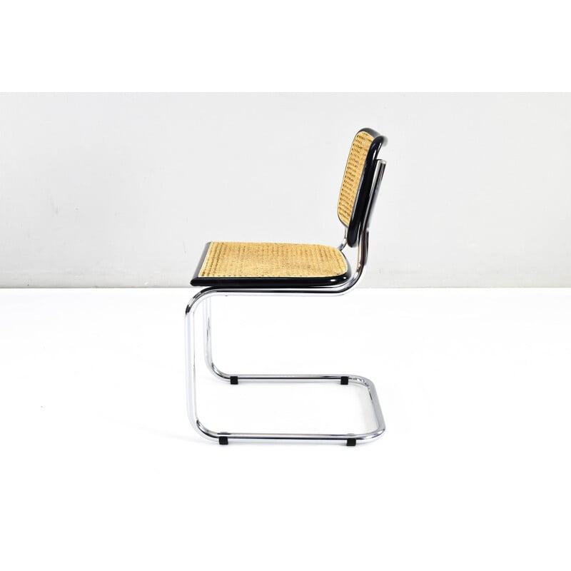 Conjunto de 6 cadeiras vintage modelo B32 em faia, Itália década de 1970