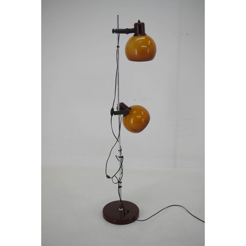 Lampadaire vintage en plastique orange, Hongrie 1970