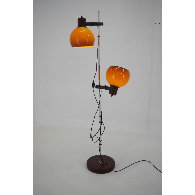 Vintage orange plastic floor lamp, Hungary 1970