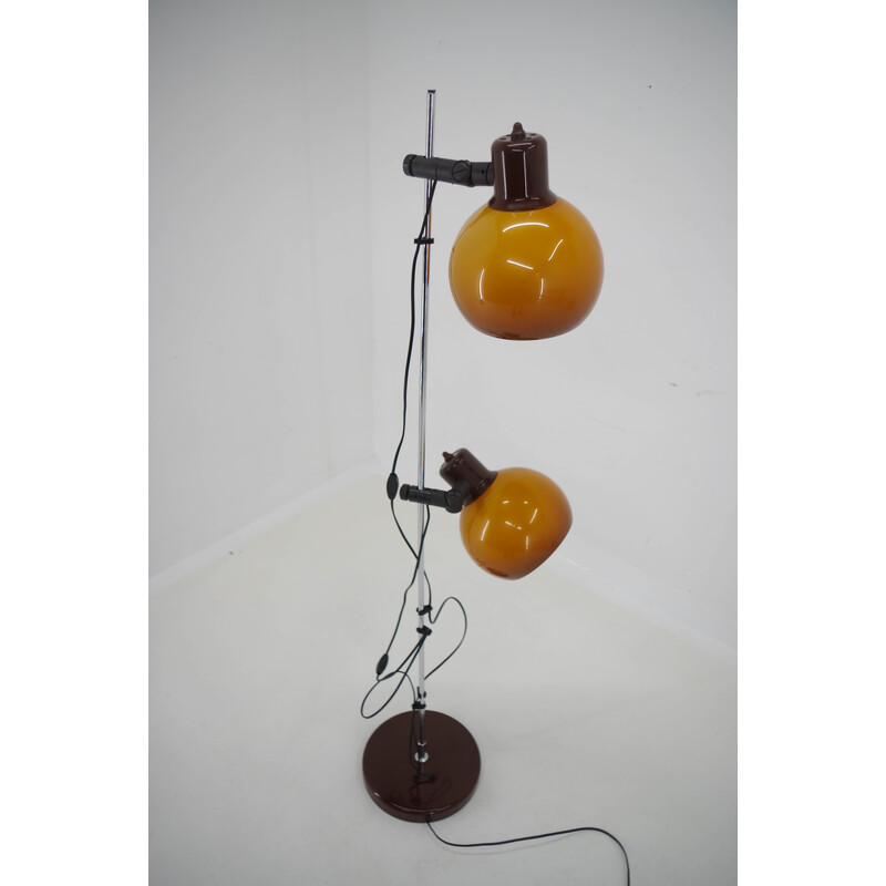 Lampadaire vintage en plastique orange, Hongrie 1970