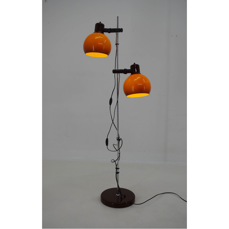 Vintage orange plastic floor lamp, Hungary 1970