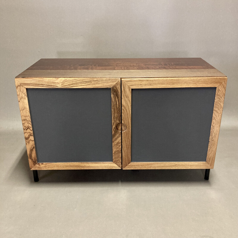 Vintage chest of drawers in rosewood and metal, 1950