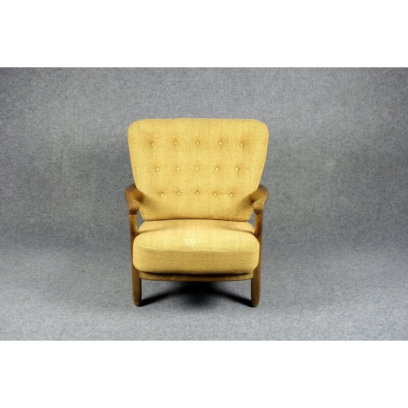 Armachair in oakwood, Robert GUILLERME and Jacques CHAMBRON - 1960s