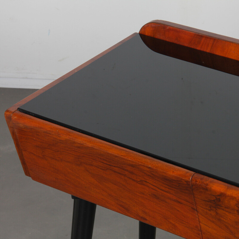 Vintage 2-tier wood and glass desk, 1960