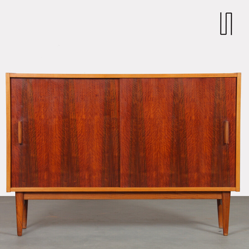 Vintage mahogany and walnut chest of drawers, 1960