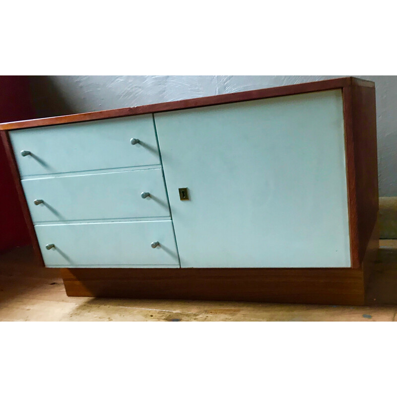 Vintage teak sideboard with 3 drawers, 1964