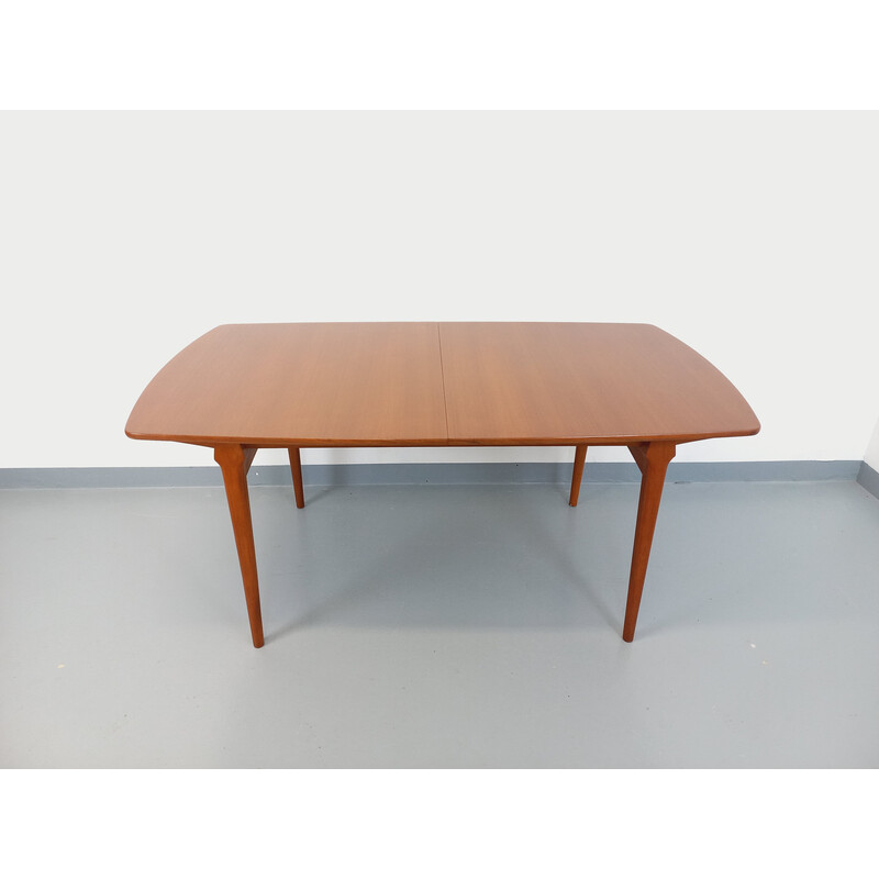 Vintage rectangular teak dining table with extensions for Fristho Franeker, Netherlands 1960