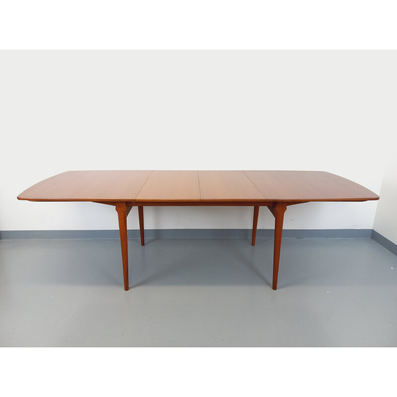 Vintage rectangular teak dining table with extensions for Fristho Franeker, Netherlands 1960