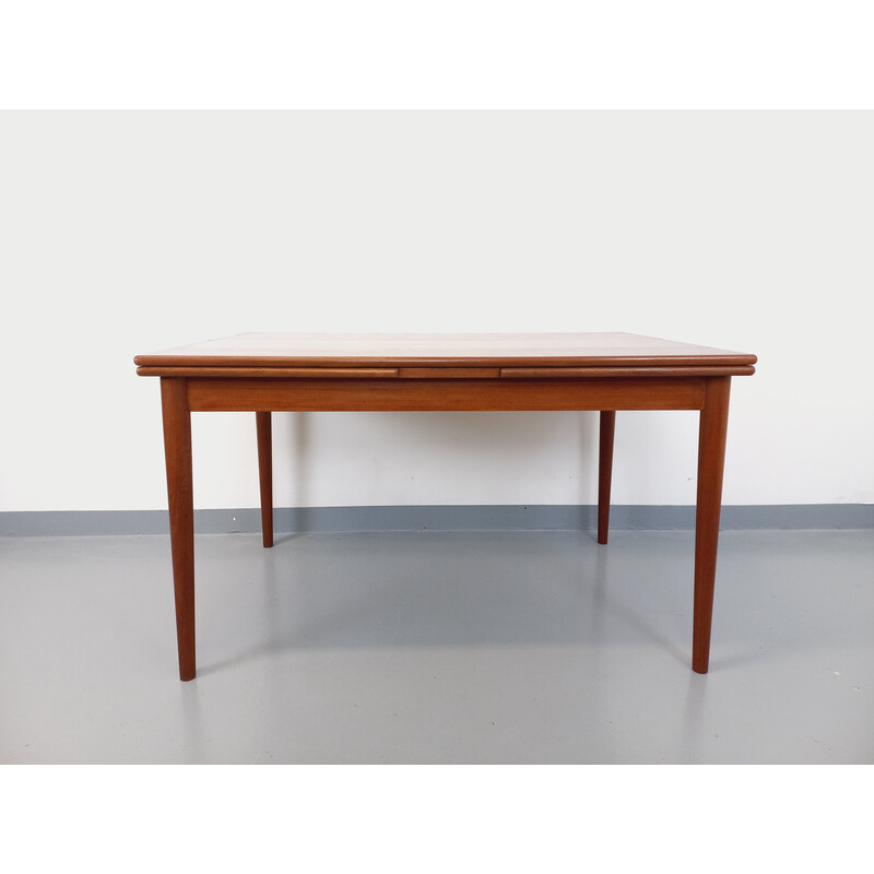 Vintage rectangular teak dining table with extensions, 1970