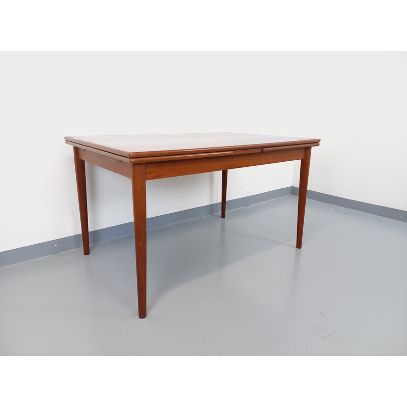 Vintage rectangular teak dining table with extensions, 1970