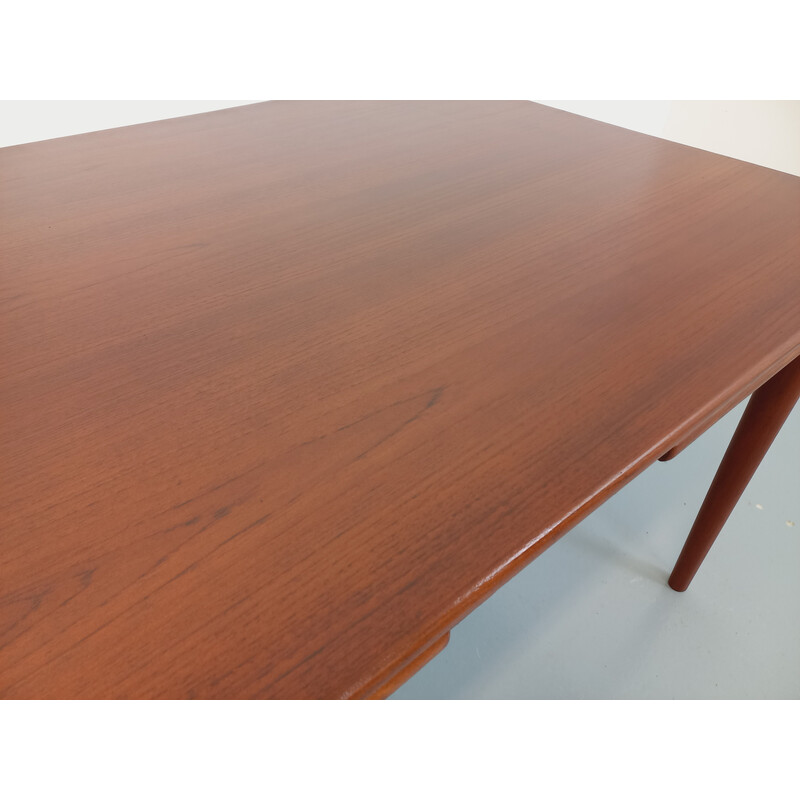 Vintage rectangular teak dining table with extensions, 1970