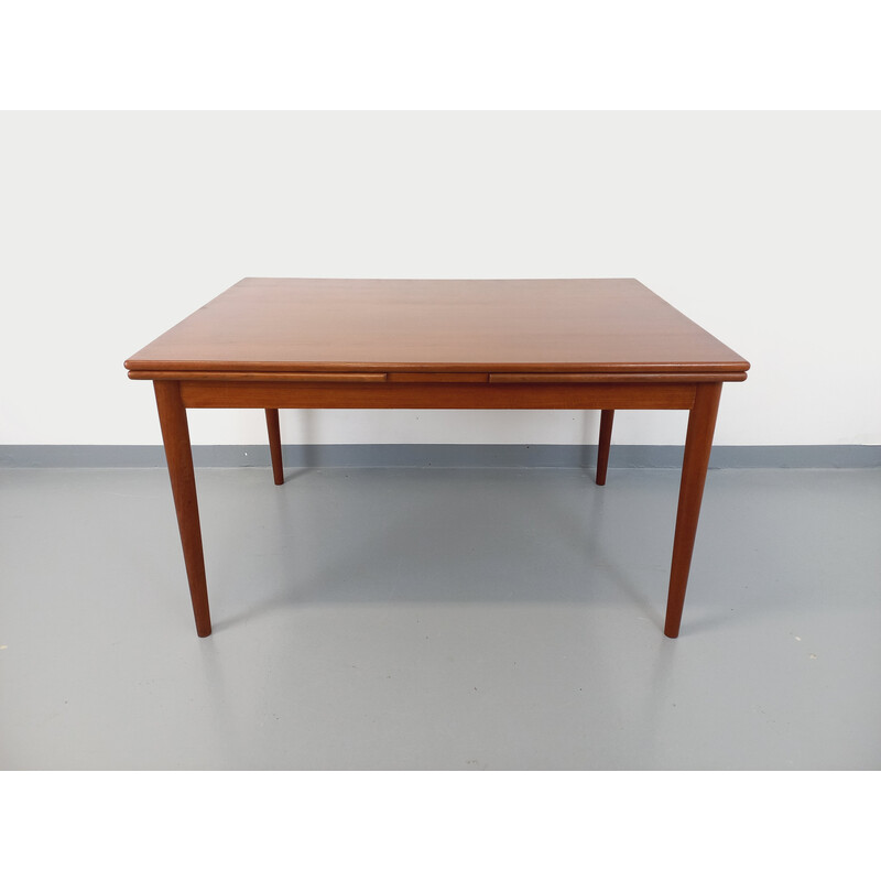 Vintage rectangular teak dining table with extensions, 1970
