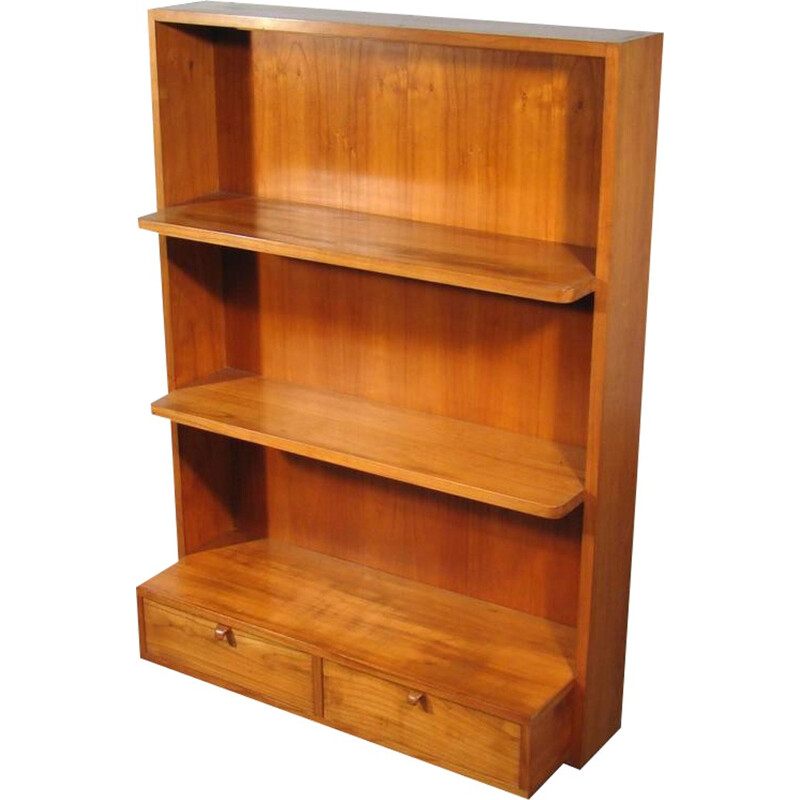 Hanging bookcase in solid cherrywood, Italy - 1970s