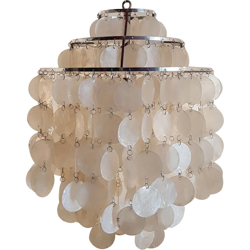 Mother-of-pearl pastilles chandelier by Verner Panton - 1960s