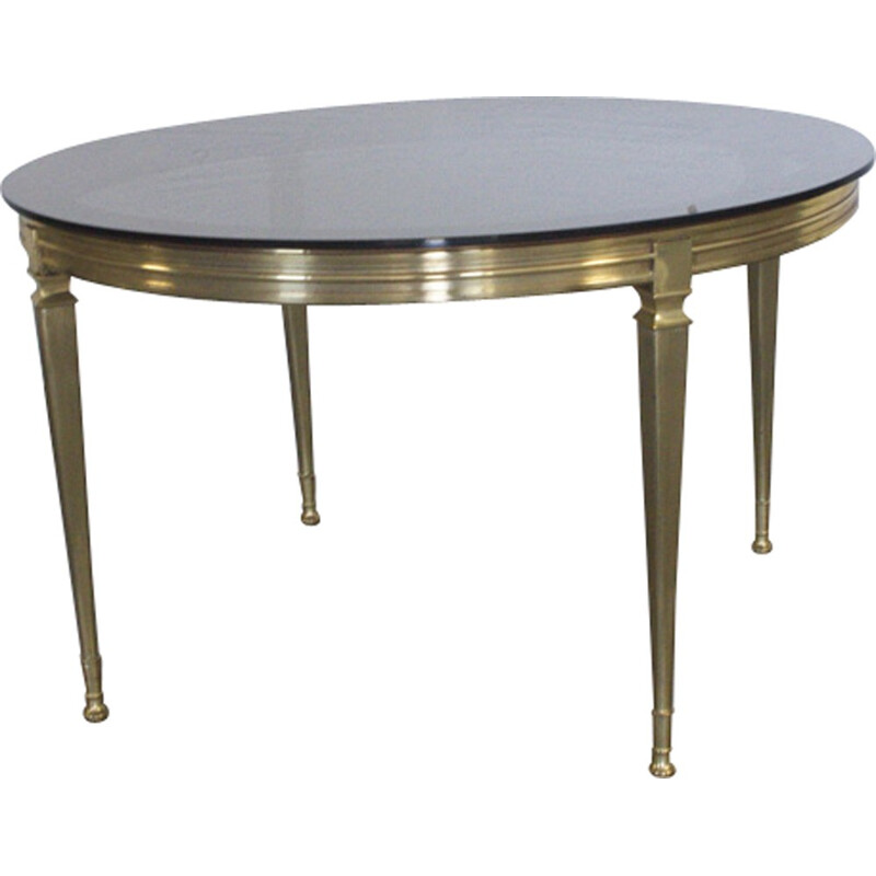 Italian coffee table made of brass and glass - 1960s