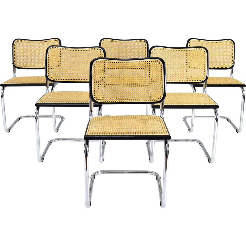 Set di 6 sedie vintage modello B32 in faggio, Italia anni '70