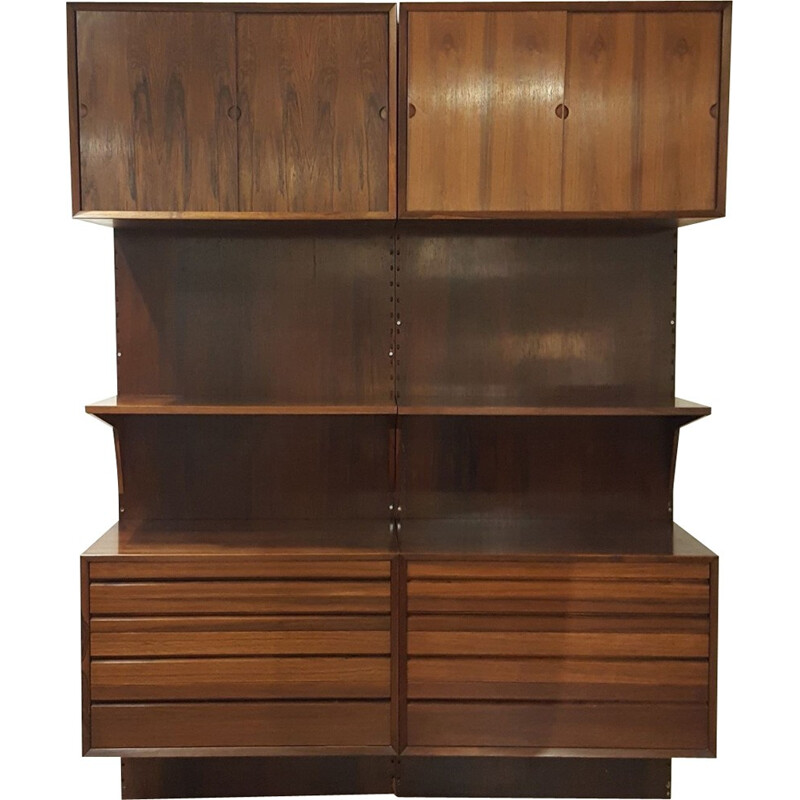 Rosewood wall storage unit de Poul Cadovius for Royal System - 1960s