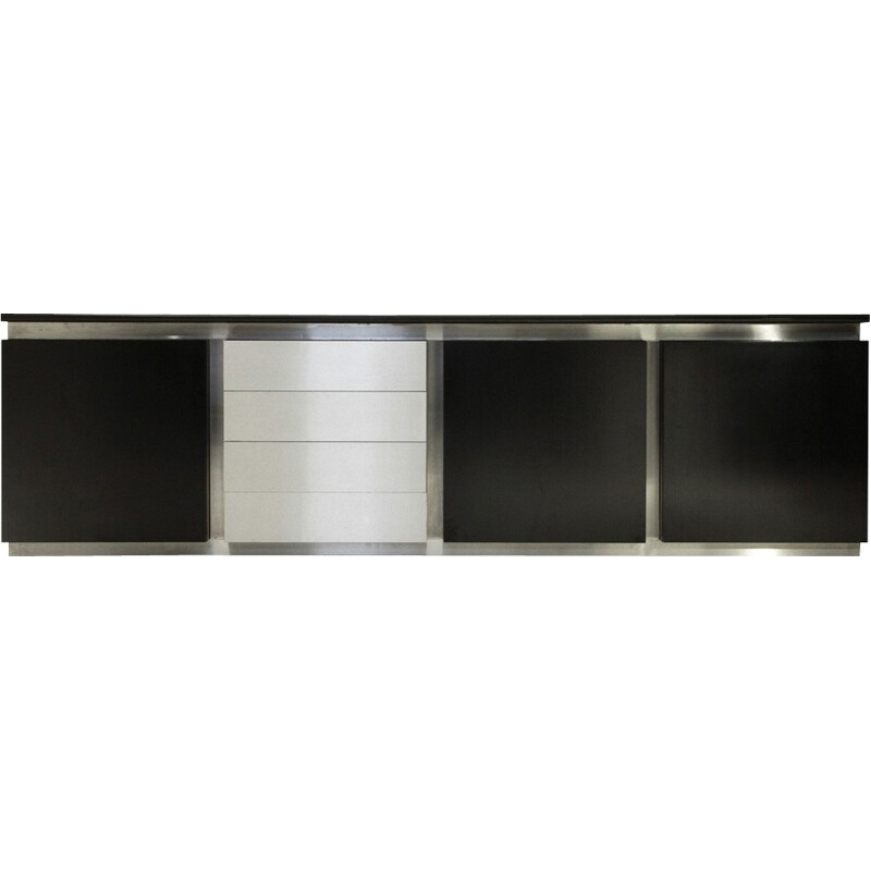 Black and white Parioli sideboard by Lodovico Acerbis and Giotto Stoppino for Acerbis - 1970s