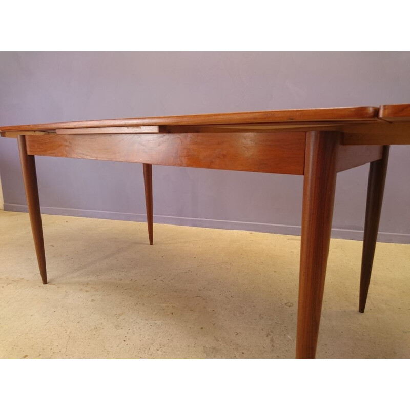 Scandinavian teak table with two extensions - 1950s