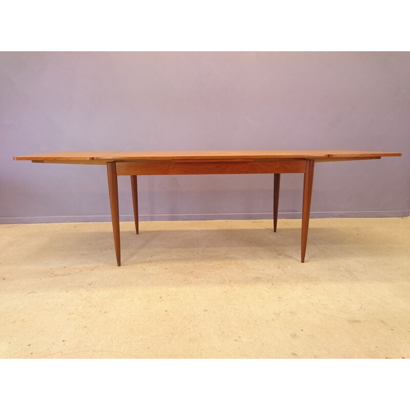 Scandinavian teak table with two extensions - 1950s