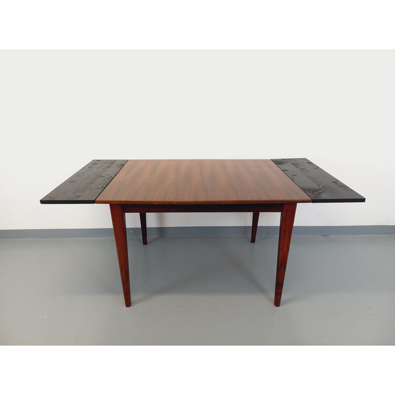 Vintage rectangular rosewood dining table with extensions, 1960