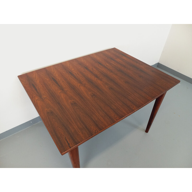 Vintage rectangular rosewood dining table with extensions, 1960