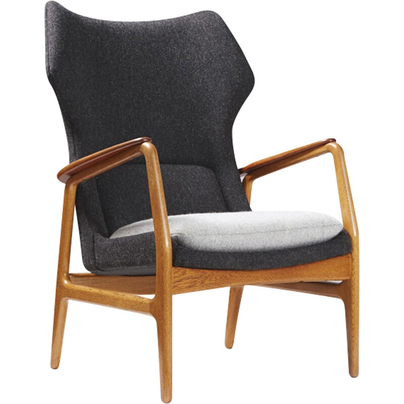 Fauteuil, dossier haut et cadre en bois par Aksel Bender Madsen - 1960