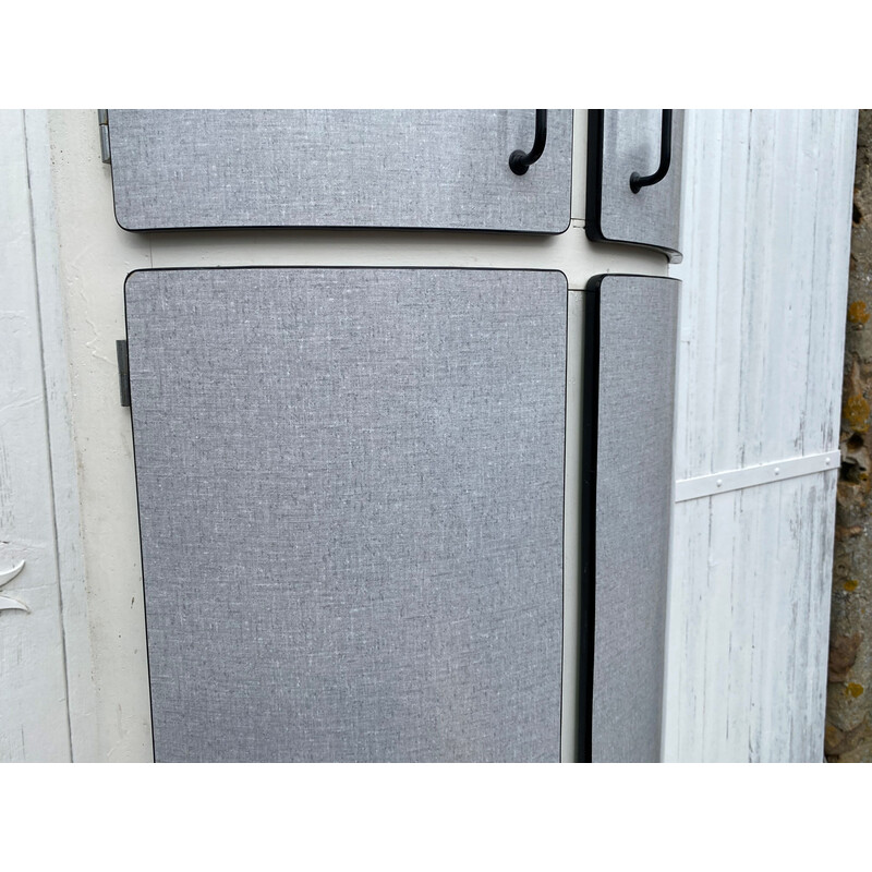 Vintage corner storage unit in gray formica, 1960