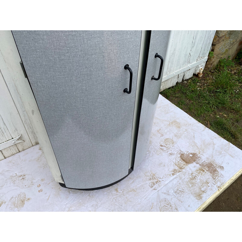 Vintage corner storage unit in gray formica, 1960