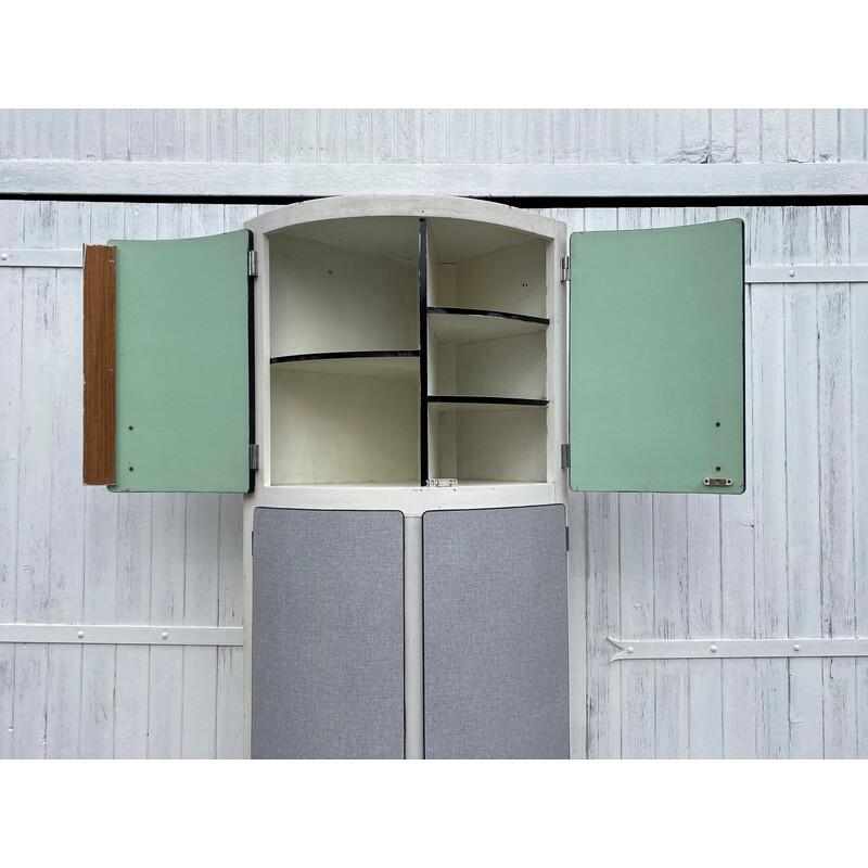 Vintage corner storage unit in gray formica, 1960