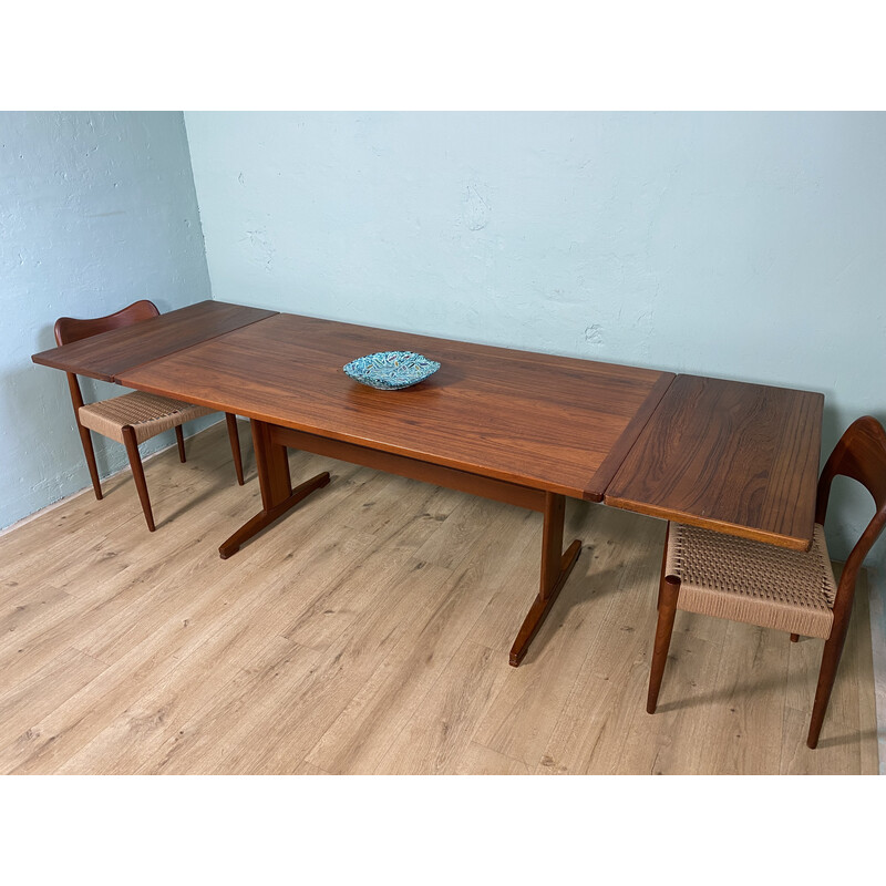 Table vintage rectangulaire extensible en teck pour Ulferts Tibro, Suède 1960