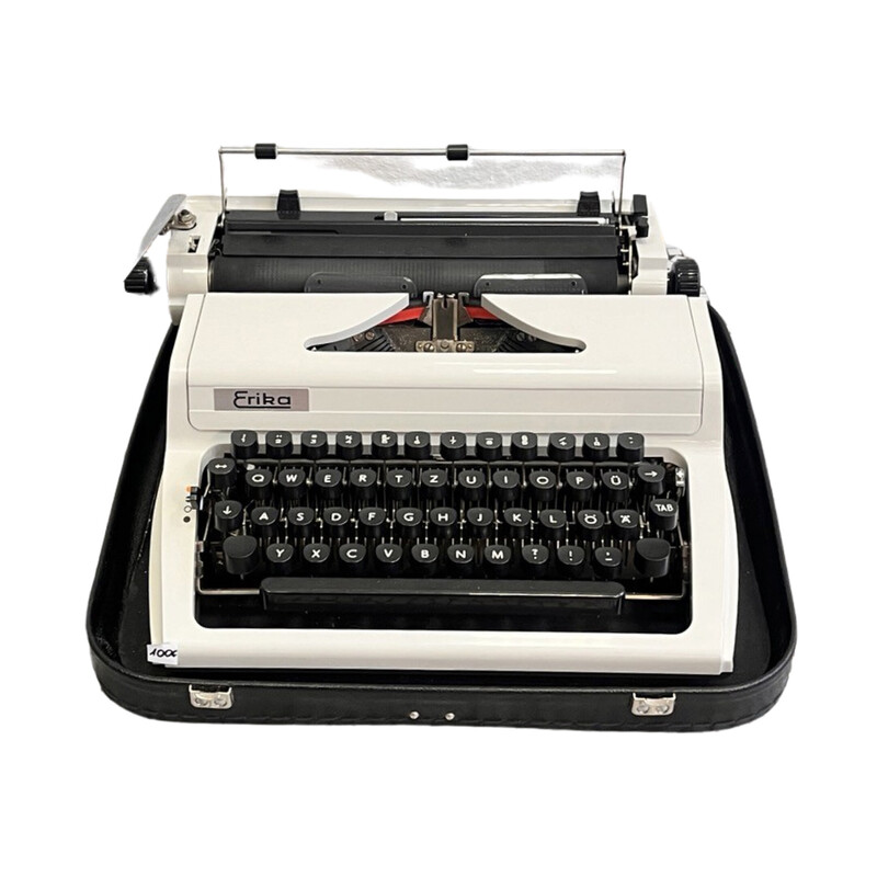 Máquina de escrever de mala vintage modelo 105 para Erika, Alemanha 1976