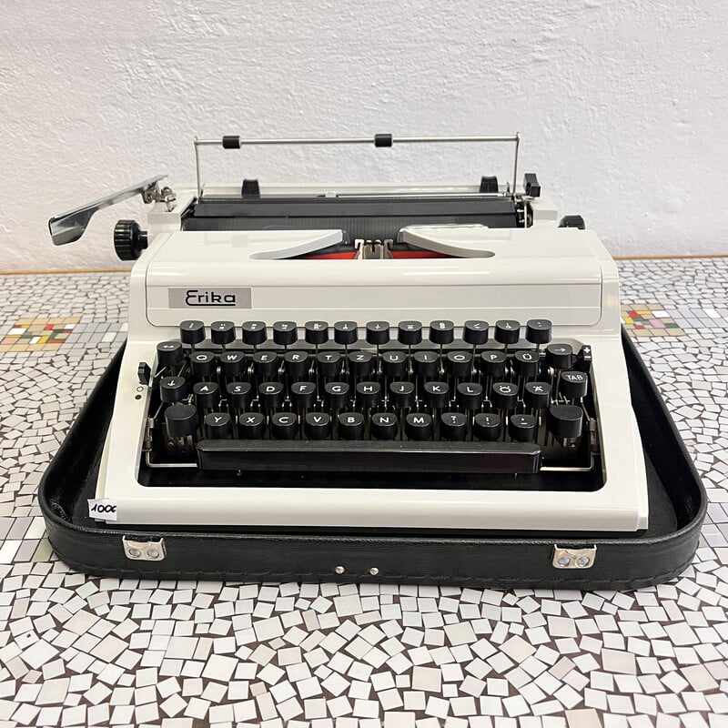 Máquina de escribir de maleta vintage modelo 105 para Erika, Alemania 1976