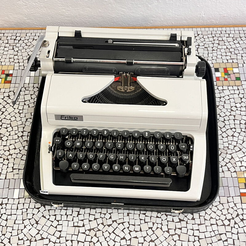 Vintage suitcase typewriter model 105 for Erika, Germany 1976