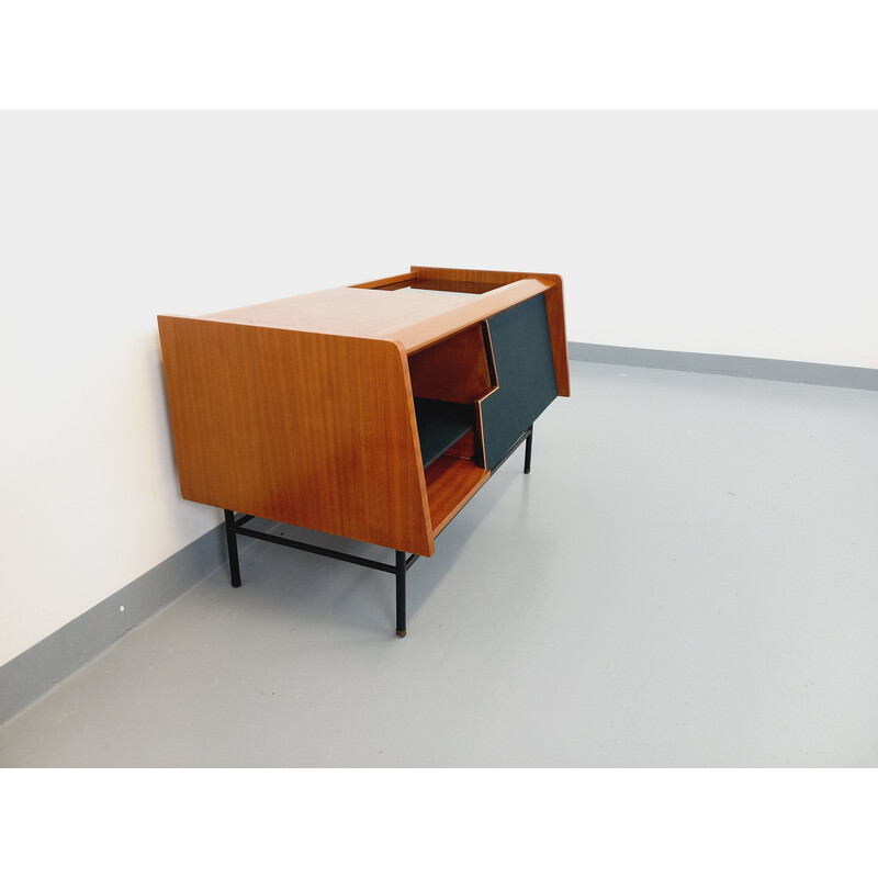 Vintage sideboard in wood and glass, 1960