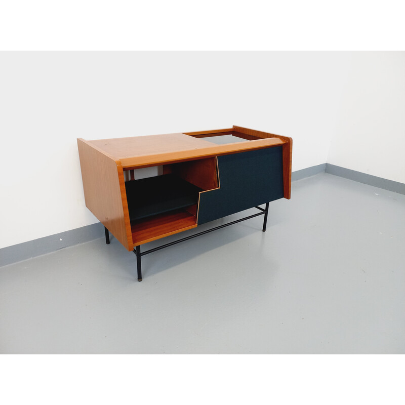 Vintage sideboard in wood and glass, 1960