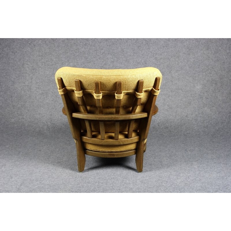 Armachair in oakwood, Robert GUILLERME and Jacques CHAMBRON - 1960s