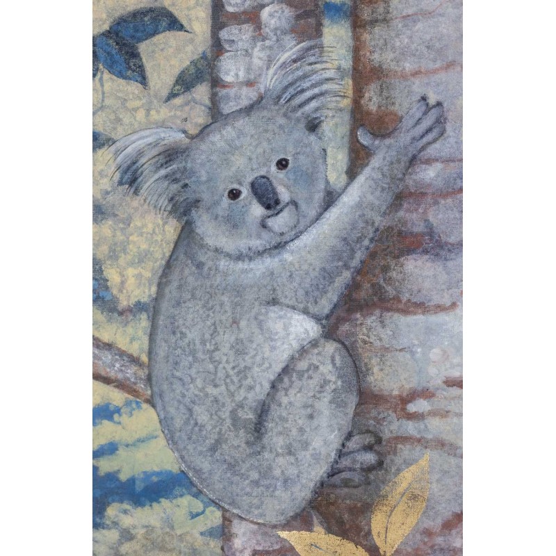Pintura vintage de coalas empoleirados em árvores